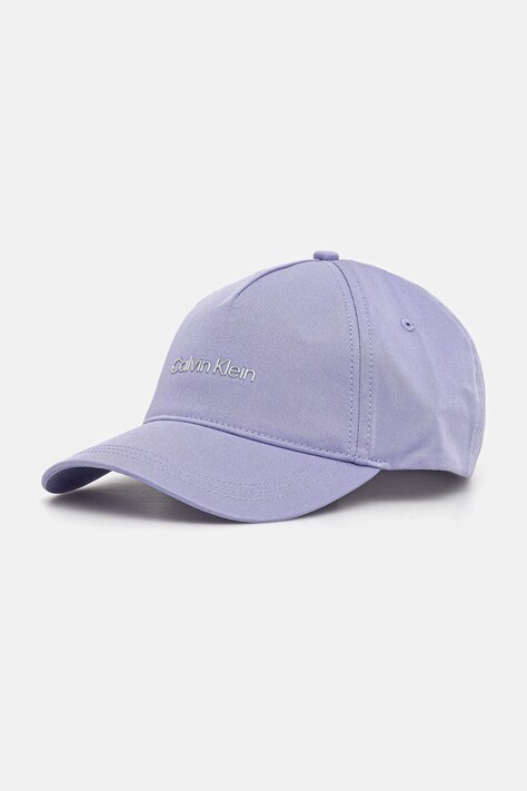 Хлопковая кепка Calvin Klein цвет фиолетовый однотонная K60K610525