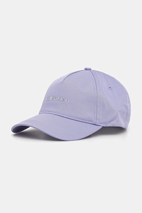 Хлопковая кепка Calvin Klein цвет фиолетовый однотонная K60K610525