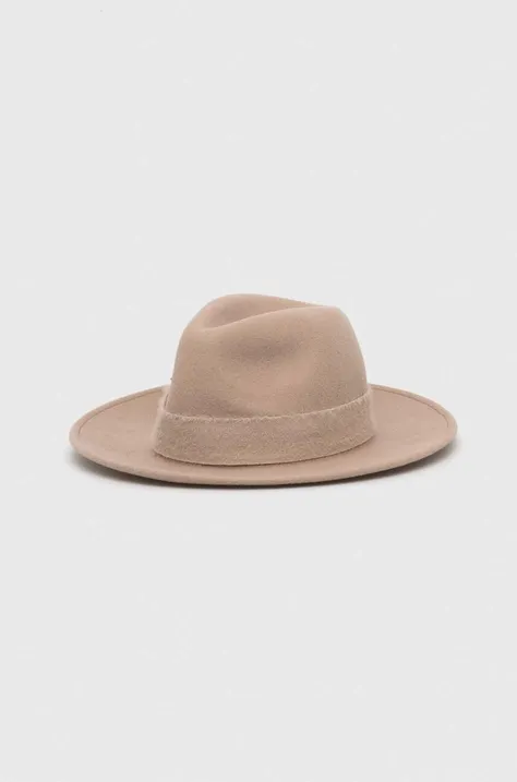 Шерстяная шляпа Tommy Hilfiger цвет бежевый шерсть