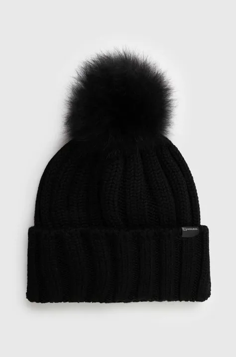 Vlnená čiapka Woolrich čierna farba, vlnená