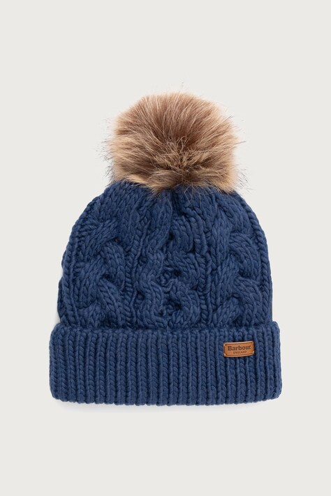 Barbour Czapka z pomponem damska granatowa LHA0386