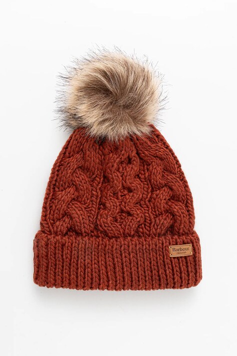 Barbour czapka kolor pomarańczowy
