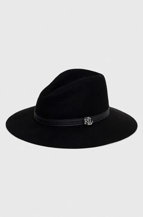 Lauren Ralph Lauren kapelusz wełniany kolor czarny wełniany