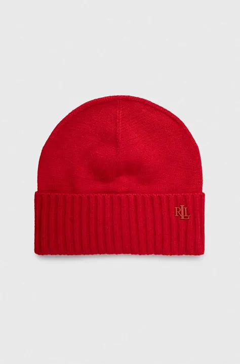 Lauren Ralph Lauren czapka kolor czerwony