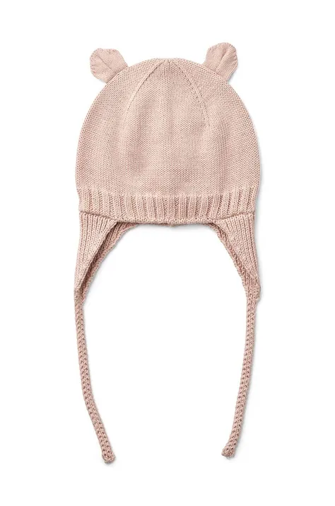 Бавовняна шапка для немовля Liewood колір рожевий з тонкого трикотажу з бавовни