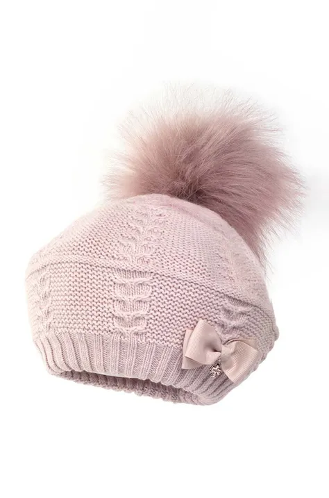 Dječja kapa s dodatkom vune Jamiks ALDONZA II boja: ružičasta, od tanke pletenine