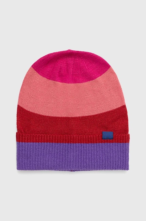United Colors of Benetton czapka dziecięca kolor fioletowy z cienkiej dzianiny