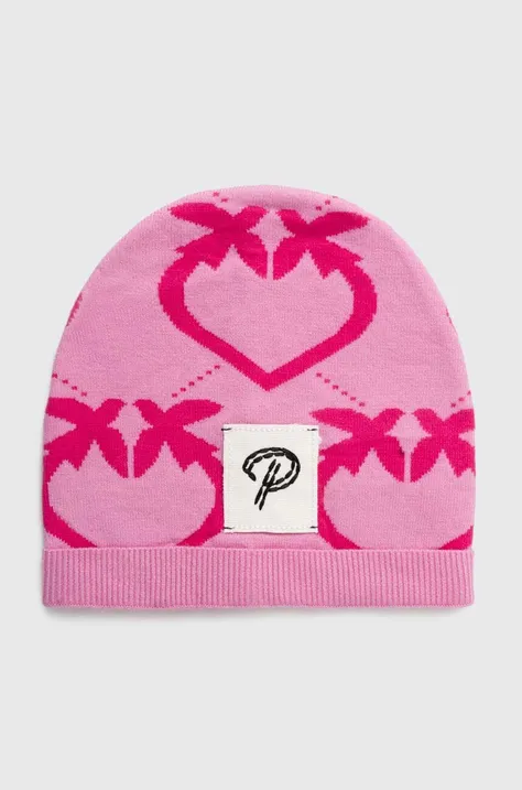Detská čiapka Pinko Up ružová farba biela, z tenkej pleteniny