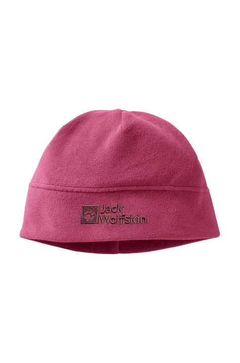Jack Wolfskin czapka dziecięca REAL STUFF BEANIE kolor różowy z cienkiej dzianiny