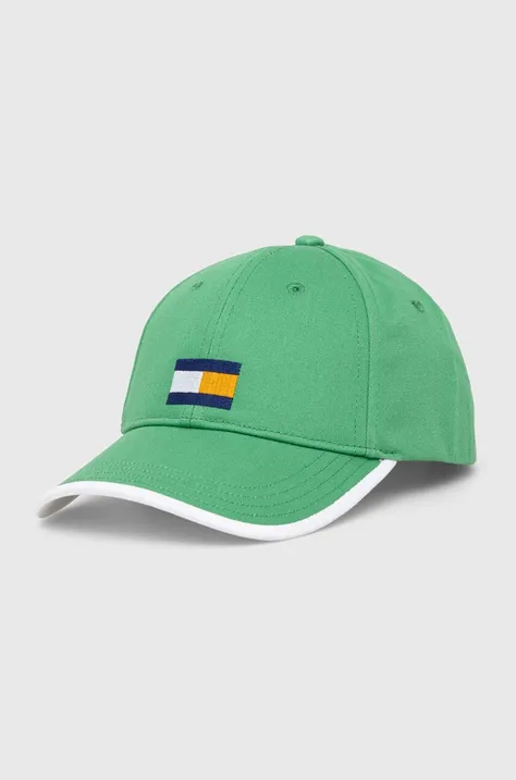 Παιδικό βαμβακερό καπέλο μπέιζμπολ Tommy Hilfiger χρώμα: πράσινο