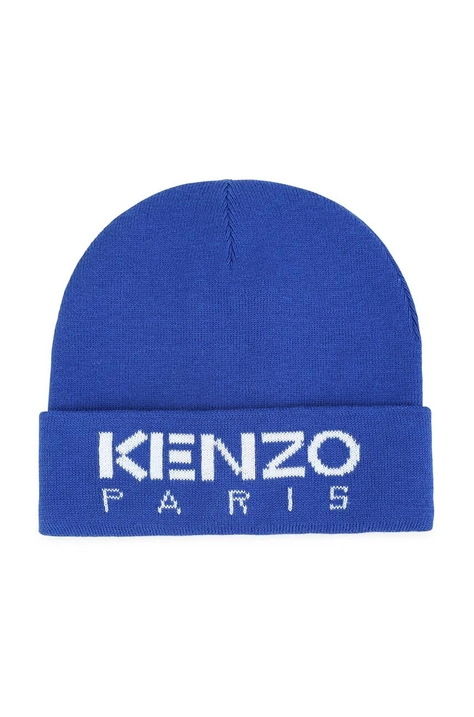 Παιδικός σκούφος από μείγμα μαλλιού Kenzo Kids χρώμα: ναυτικό μπλε