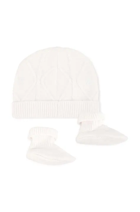 Kapa in copati za dojenčke Michael Kors bela barva
