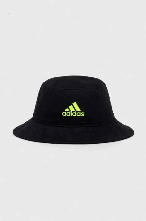 Детская хлопковая шляпа adidas Performance цвет чёрный хлопковый