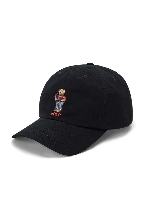 Παιδικό καπέλο μπέιζμπολ Polo Ralph Lauren χρώμα: μαύρο