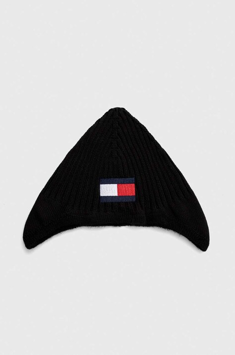 Детска шапка Tommy Hilfiger в черно