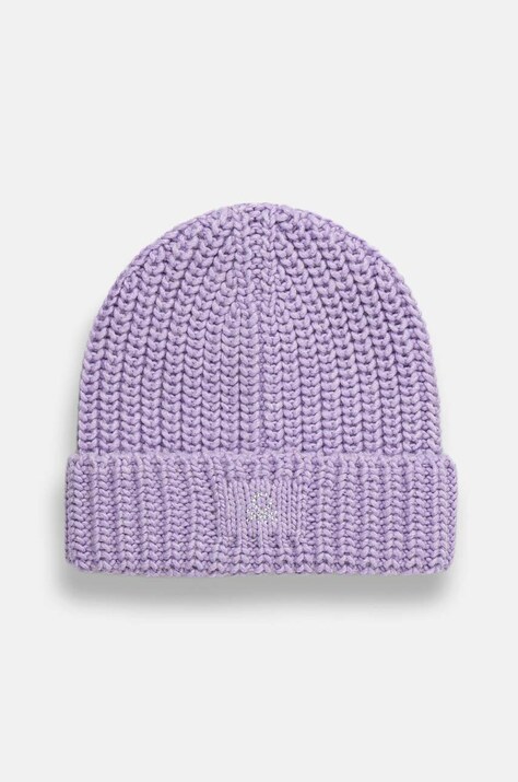 United Colors of Benetton caciula din lana pentru copii culoarea alb, din tricot gros
