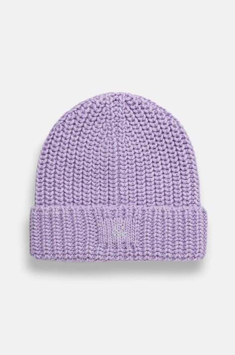 Детска шапка с вълна United Colors of Benetton в бяло от плътен трикотаж