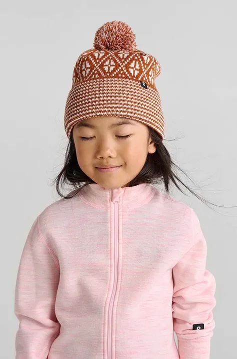 Παιδικό μάλλινο καπέλο Reima Kuurassa χρώμα: καφέ