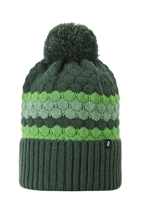 Παιδικό μάλλινο καπέλο Reima Pampula χρώμα: πράσινο