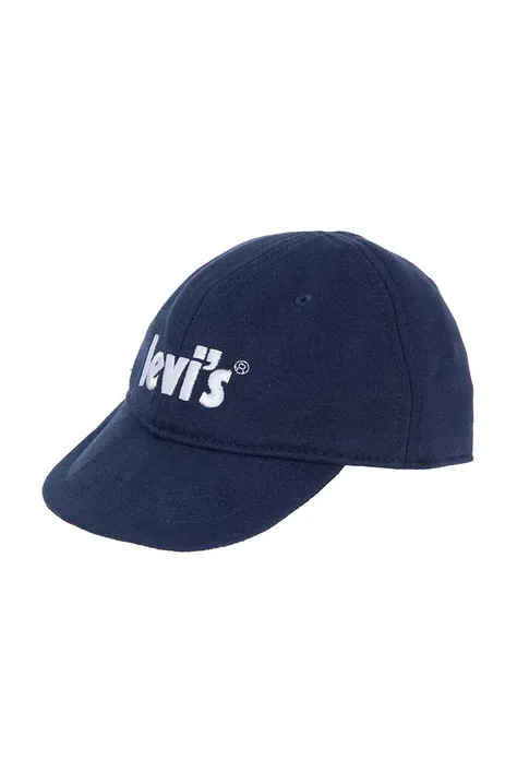 Levi's czapka dziecięca kolor niebieski z aplikacją