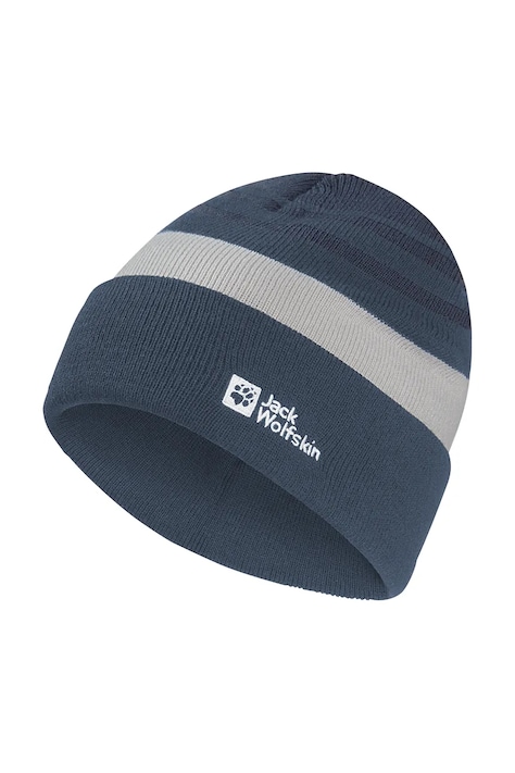 Jack Wolfskin czapka dziecięca STRIP NIT kolor granatowy