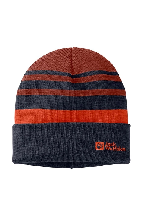 Jack Wolfskin berretta per bambini STRIP NIT colore blu navy