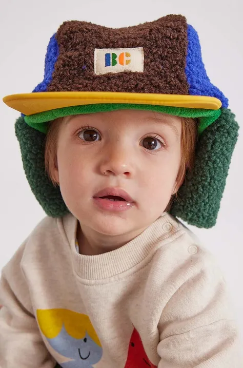 Дитяча шапка Bobo Choses колір зелений з товстого трикотажу
