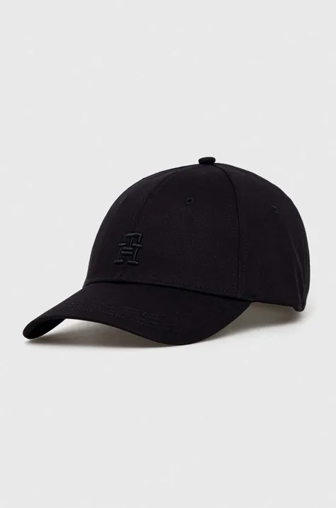 Bombažna bejzbolska kapa Tommy Hilfiger črna barva