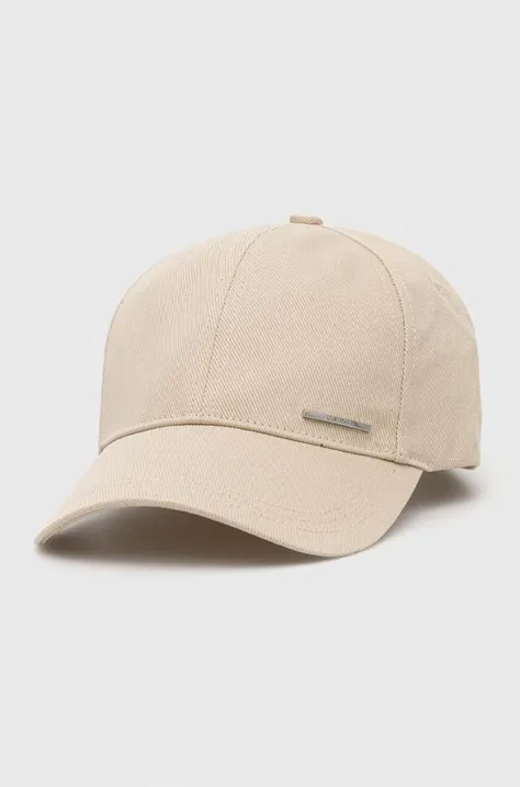 Καπέλο Calvin Klein χρώμα: μπεζ
