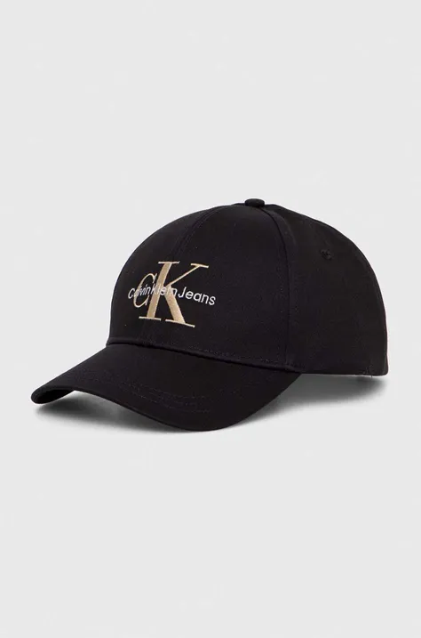Calvin Klein Jeans șapcă de baseball din bumbac culoarea negru, cu imprimeu K50K510061