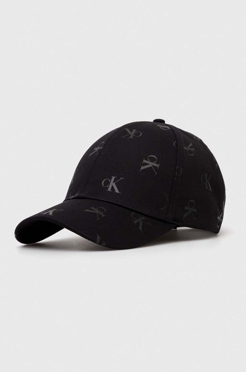 Бавовняна бейсболка Calvin Klein Jeans колір чорний візерунок