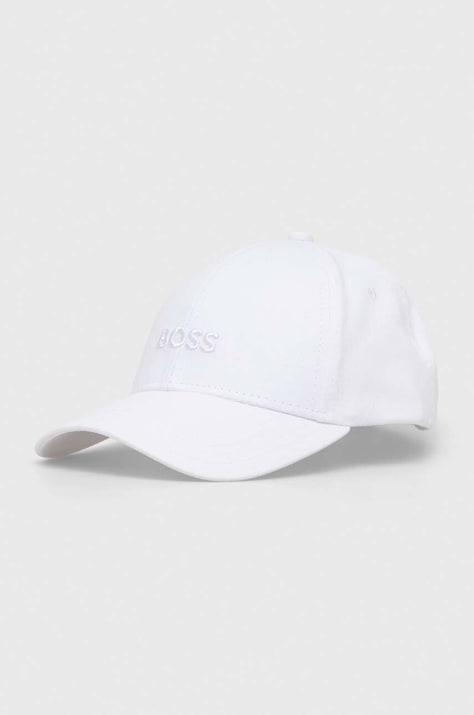 Хлопковая кепка BOSS цвет чёрный с аппликацией