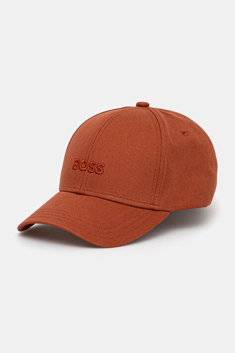 BOSS șapcă de baseball din bumbac culoarea portocaliu, cu imprimeu, 50495121