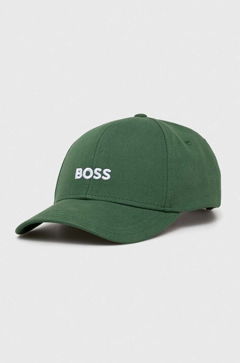BOSS șapcă de baseball din bumbac culoarea verde, cu imprimeu, 50495121