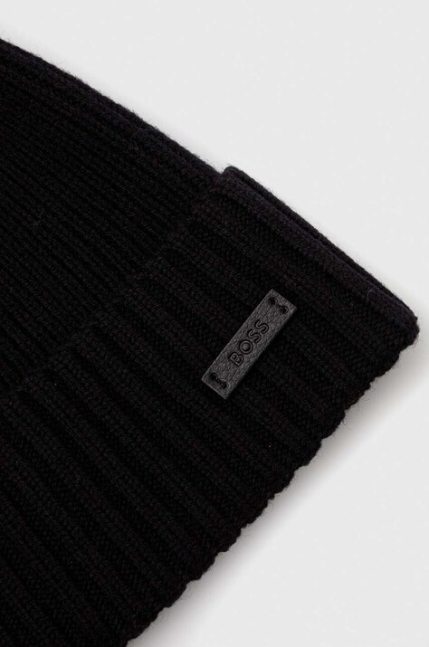 BOSS шапка чоловіча вовняна Fati — AW23-CAM024, чорний — фото 3