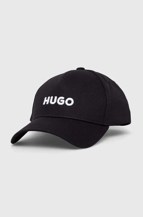 HUGO șapcă de baseball din bumbac culoarea negru, cu imprimeu 50496033