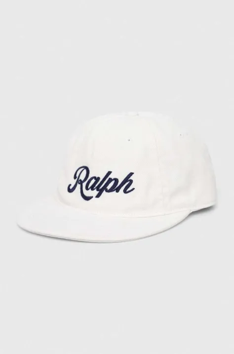Βαμβακερό καπέλο του μπέιζμπολ Polo Ralph Lauren χρώμα: άσπρο