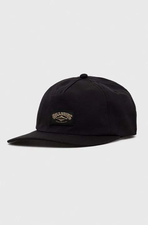 Billabong czapka z daszkiem kolor czarny z aplikacją