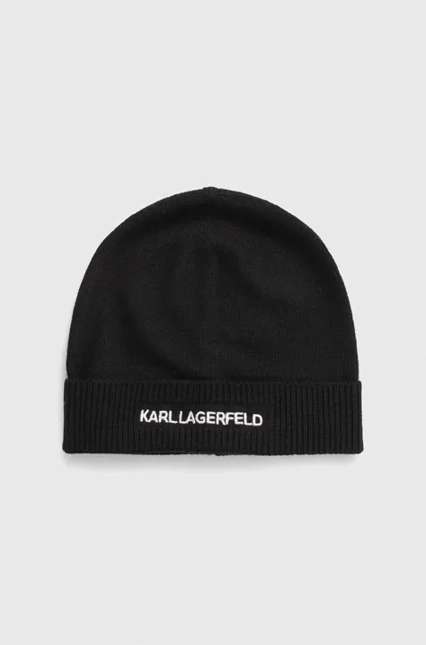 Σκουφί με μείγμα κασμίρ Karl Lagerfeld χρώμα: μαύρο