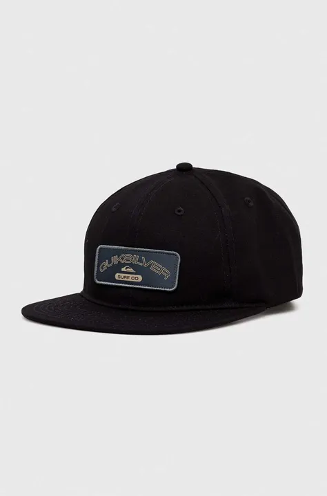 Βαμβακερό καπέλο του μπέιζμπολ Quiksilver χρώμα: μαύρο
