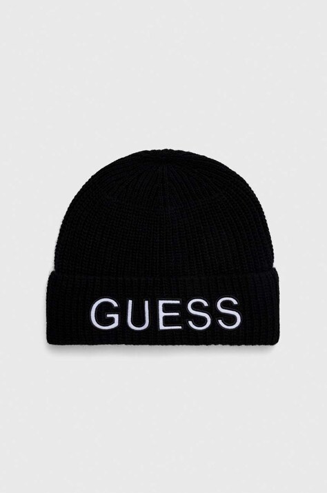 Guess caciula din amestec de lana culoarea negru