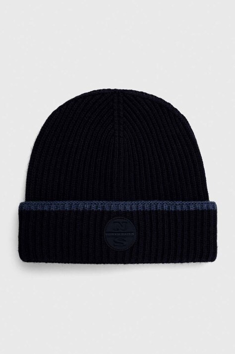 Шапка с примесью шерсти North Sails цвет синий из тонкого трикотажа