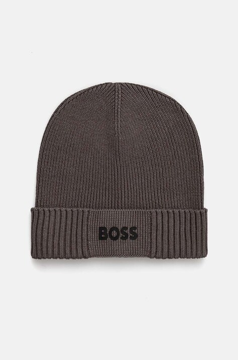 Σκουφί από μείγμα μαλλιού Boss Green BOSS GREEN χρώμα: γκρι