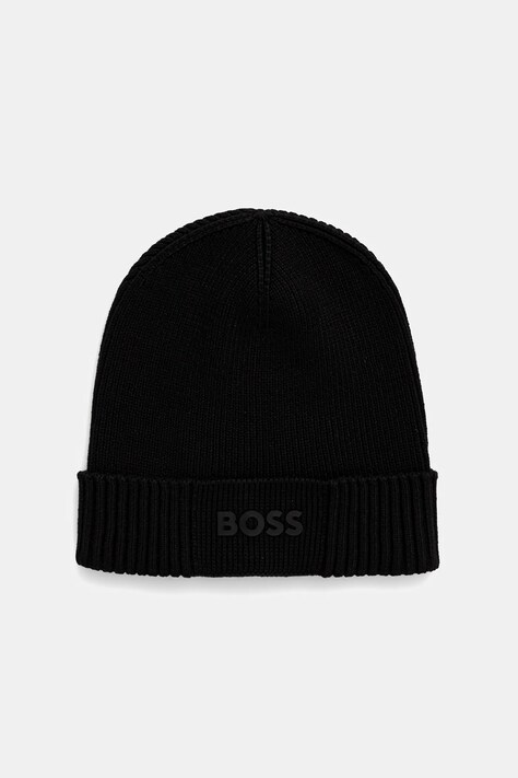Шапка з домішкою вовни Boss Green BOSS GREEN колір чорний