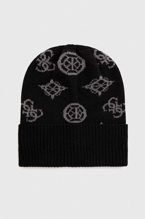 Guess caciula din amestec de lana culoarea negru