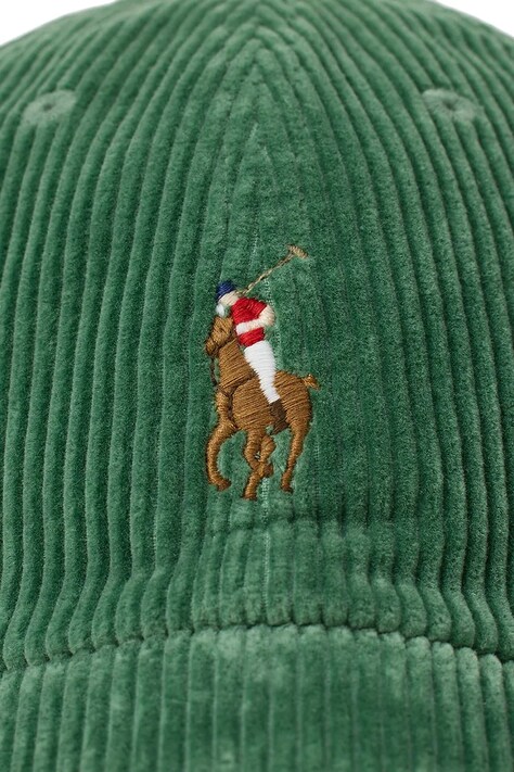 Polo Ralph Lauren șapcă de baseball din catifea culoarea verde, cu imprimeu, 710880778