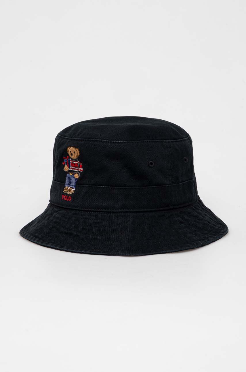 Βαμβακερό καπέλο Polo Ralph Lauren χρώμα: μαύρο