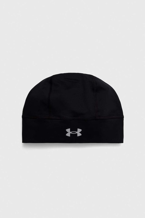 Čepice Under Armour Storm Launch černá barva, z tenké pleteniny