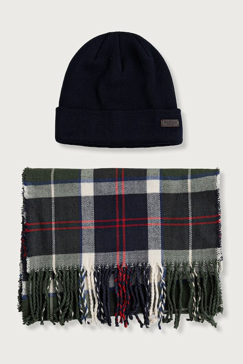 Barbour Swinton & Galingale czapka i szalik męskie niebieskie MGS0079