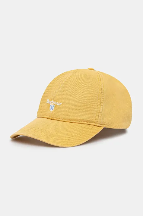 Barbour șapcă de baseball din bumbac Sports Caps culoarea galben, cu imprimeu, MHA0274